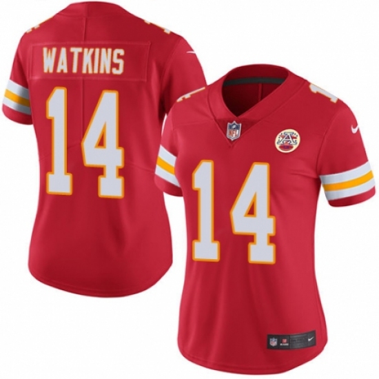 Women's Nike Kansas City Chiefs 14 Sammy Watkins Red Team Color Vapor Untouchable Limited Player NFL Jersey