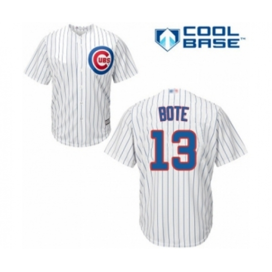 Youth Chicago Cubs 13 David Bote Authentic White Home Cool Base Baseball Player Jersey