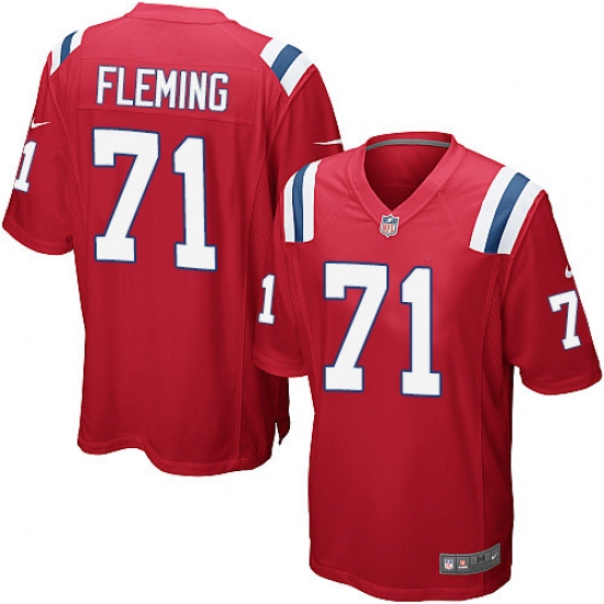 Men's Nike New England Patriots 71 Cameron Fleming Game Red Alternate NFL Jersey