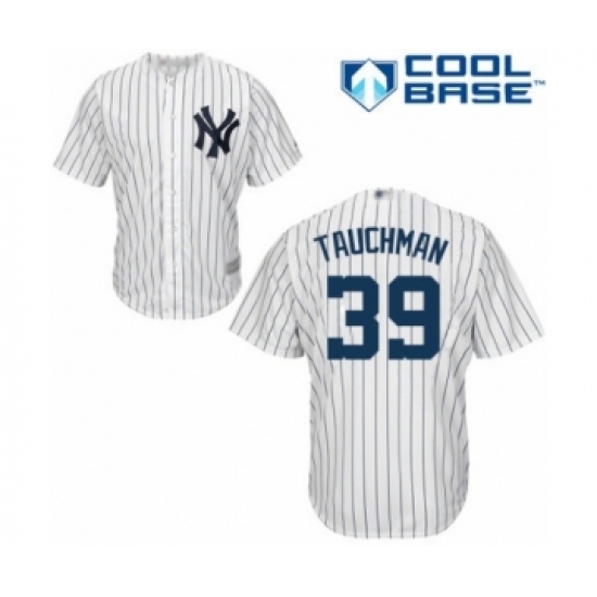 Youth New York Yankees 39 Mike Tauchman Authentic White Home Baseball Player Jersey