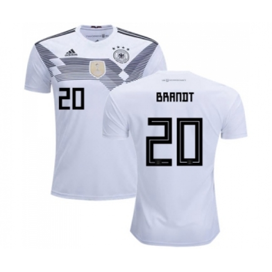 Germany 20 Brandt White Home Soccer Country Jersey