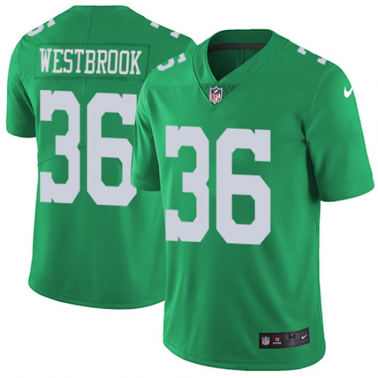 Youth Nike Philadelphia Eagles 36 Brian Westbrook Limited Green Rush Vapor Untouchable NFL Jersey