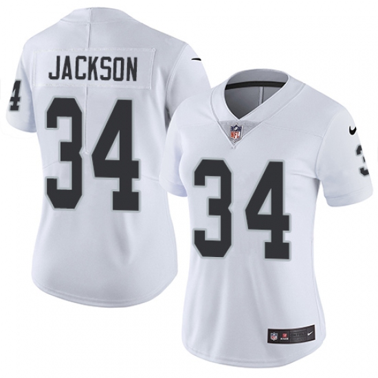 Women's Nike Oakland Raiders 34 Bo Jackson Elite White NFL Jersey