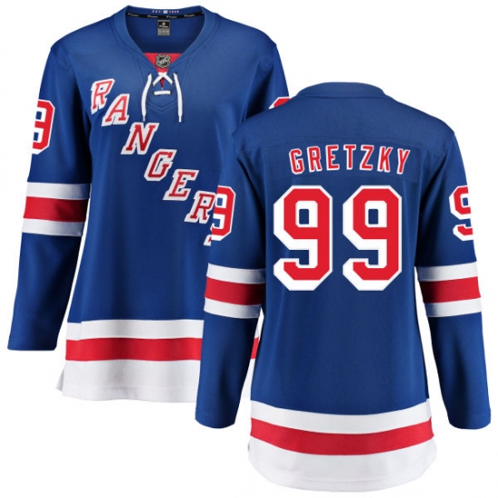 Women's New York Rangers 99 Wayne Gretzky Fanatics Branded Royal Blue Home Breakaway NHL Jersey