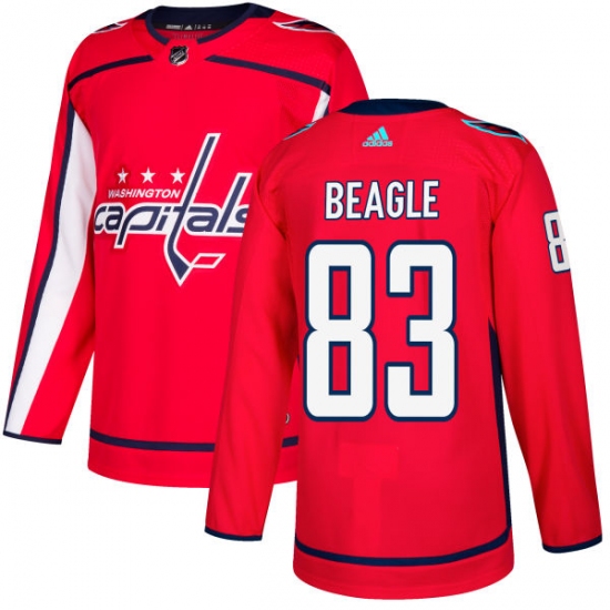 Men's Adidas Washington Capitals 83 Jay Beagle Authentic Red Home NHL Jersey