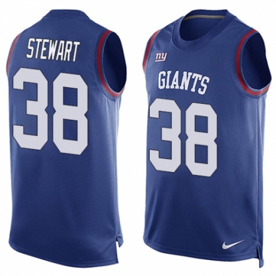Men's Nike New York Giants 38 Jonathan Stewart Limited Royal Blue Player Name & Number Tank Top NFL Jersey