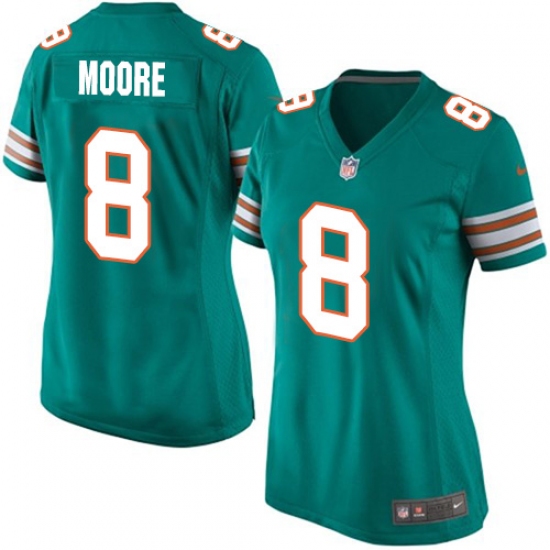 Women's Nike Miami Dolphins 8 Matt Moore Game Aqua Green Alternate NFL Jersey