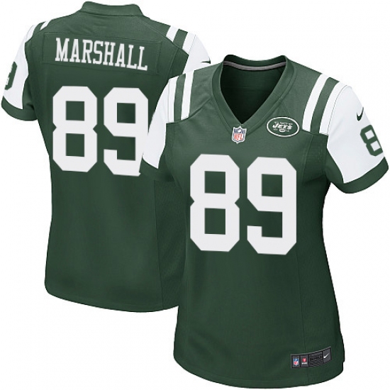 Women's Nike New York Jets 89 Jalin Marshall Game Green Team Color NFL Jersey