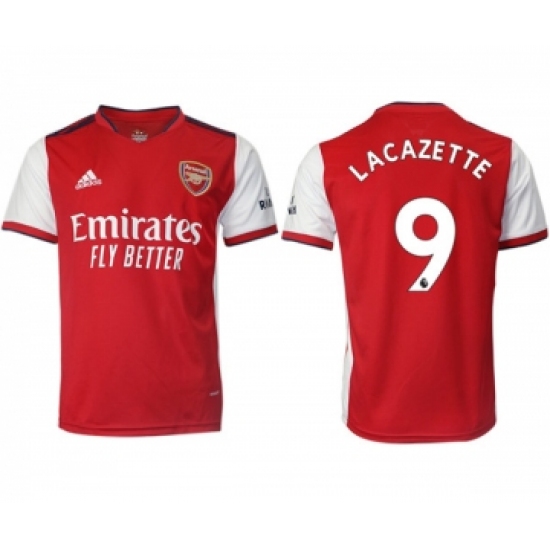 Arsenal F.C 9 Lacazette Red Home Soccer Jersey5