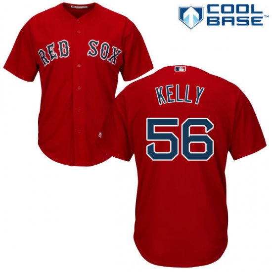 Youth Majestic Boston Red Sox 56 Joe Kelly Authentic Red Alternate Home Cool Base MLB Jersey