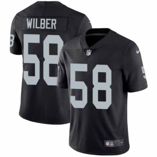 Youth Nike Oakland Raiders 58 Kyle Wilber Black Team Color Vapor Untouchable Limited Player NFL Jersey