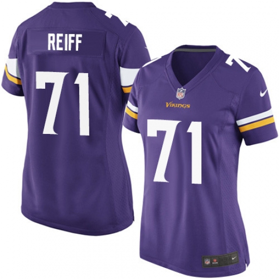 Women's Nike Minnesota Vikings 71 Riley Reiff Game Purple Team Color NFL Jersey
