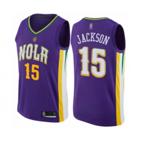 Women's New Orleans Pelicans 15 Frank Jackson Swingman Purple Basketball Jersey - City Edition