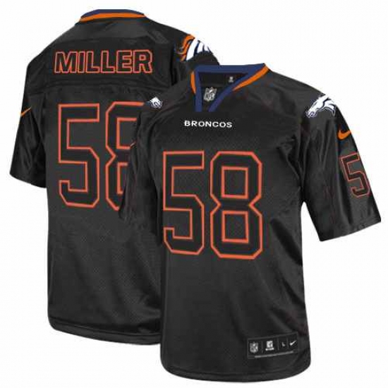 Men's Nike Denver Broncos 58 Von Miller Elite Lights Out Black NFL Jersey