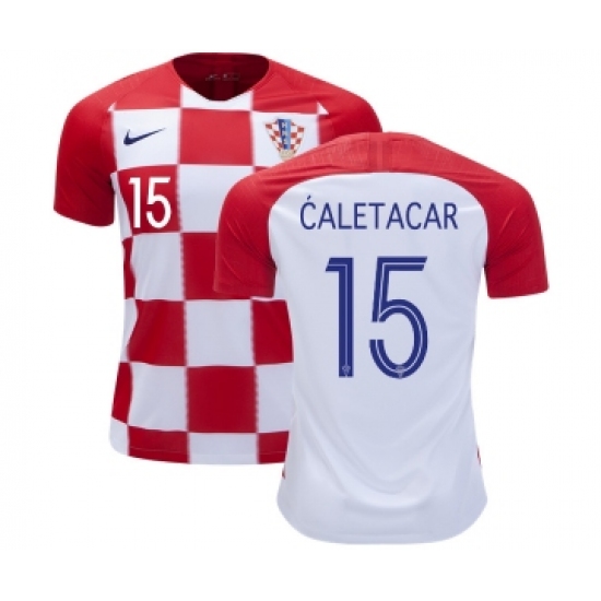 Croatia 15 Caletacar Home Kid Soccer Country Jersey
