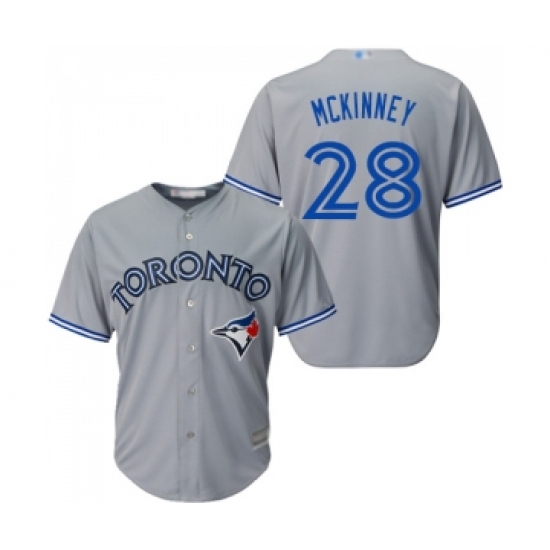 Men's Toronto Blue Jays 28 Billy McKinney Replica Grey Road Baseball Jersey
