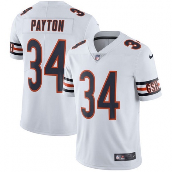 Men's Nike Chicago Bears 34 Walter Payton White Vapor Untouchable Limited Player NFL Jersey