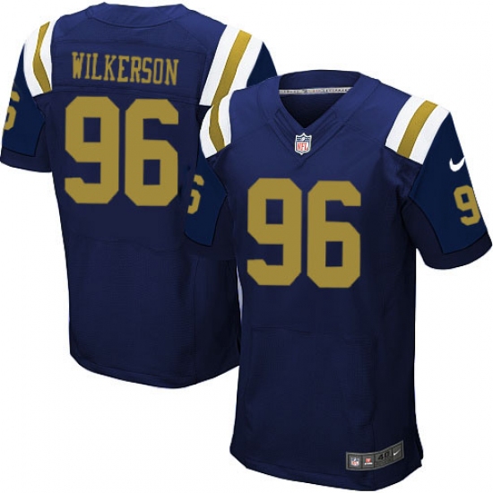 Men's Nike New York Jets 96 Muhammad Wilkerson Elite Navy Blue Alternate NFL Jersey