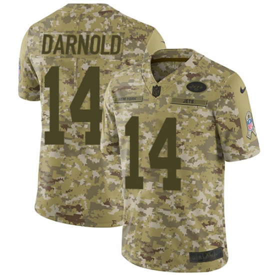 Youth Nike New York Jets 14 Sam Darnold Limited Camo 2018 Salute to Service NFL Jersey