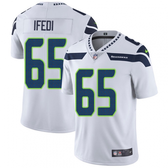 Youth Nike Seattle Seahawks 65 Germain Ifedi White Vapor Untouchable Limited Player NFL Jersey