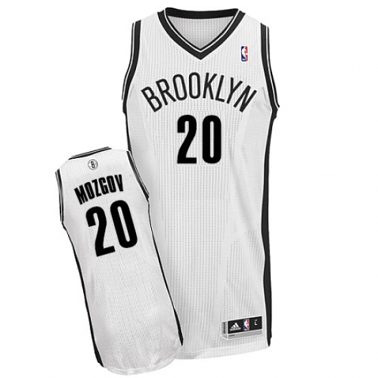 Men's Adidas Brooklyn Nets 20 Timofey Mozgov Authentic White Home NBA Jersey