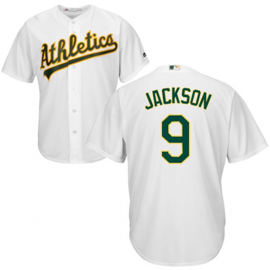 Men's Majestic Oakland Athletics 9 Reggie Jackson Replica White Home Cool Base MLB Jersey