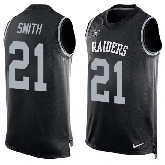 Men's Nike Oakland Raiders 21 Sean Smith Limited Black Player Name & Number Tank Top NFL Jersey