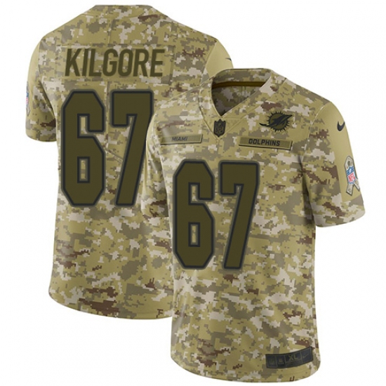 Youth Nike Miami Dolphins 67 Daniel Kilgore Limited Camo 2018 Salute to Service NFL Jersey