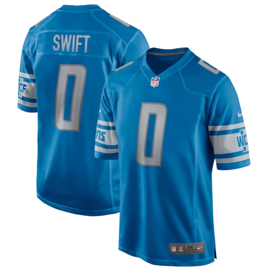 Men's Detroit Lions 0 D'Andre Swift Nike Blue 2020 NFL Draft Pick Game Jersey.webp