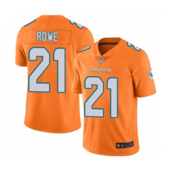 Youth Miami Dolphins 21 Eric Rowe Limited Orange Rush Vapor Untouchable Football Jersey