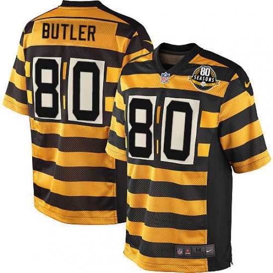 Youth Nike Pittsburgh Steelers 80 Jack Butler Limited Yellow/Black Alternate 80TH Anniversary Throwback NFL Jersey
