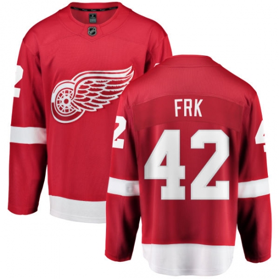Men's Detroit Red Wings 42 Martin Frk Fanatics Branded Red Home Breakaway NHL Jersey