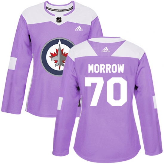 Women's Adidas Winnipeg Jets 70 Joe Morrow Authentic Purple Fights Cancer Practice NHL Jersey