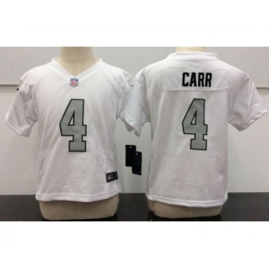 Toddler Oakland Raiders 4 Derek Carr White 2016 Color Rush Stitched NFL Nike Jersey