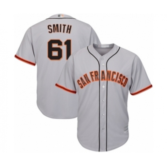 Youth San Francisco Giants 61 Burch Smith Authentic Grey Road Cool Base Baseball Player Jersey