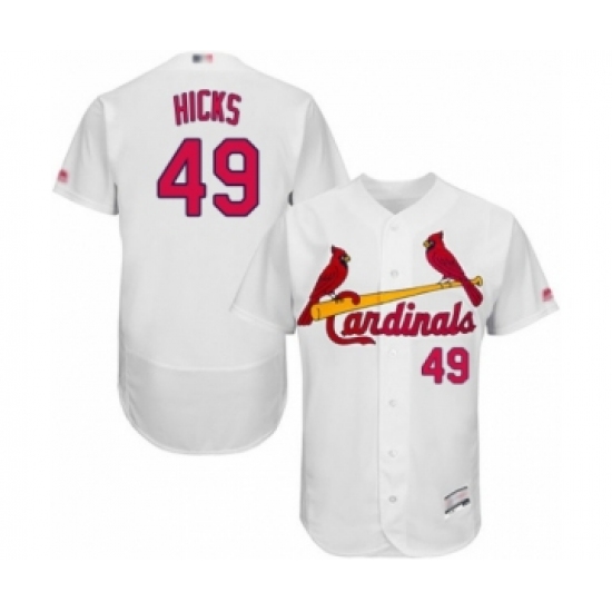 Men's St. Louis Cardinals 49 Jordan Hicks White Home Flex Base Authentic Collection Baseball Player Jersey