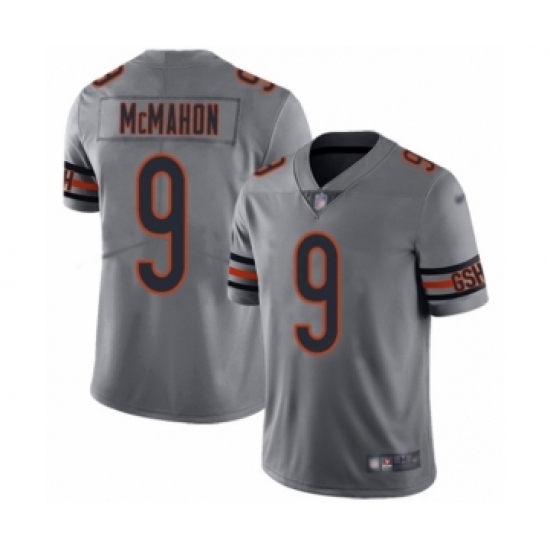 Men's Chicago Bears 9 Jim McMahon Limited Silver Inverted Legend Football Jersey
