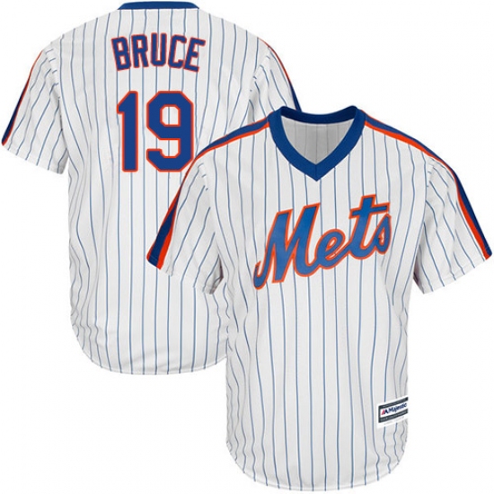 Men's Majestic New York Mets 19 Jay Bruce Replica White Alternate Cool Base MLB Jersey