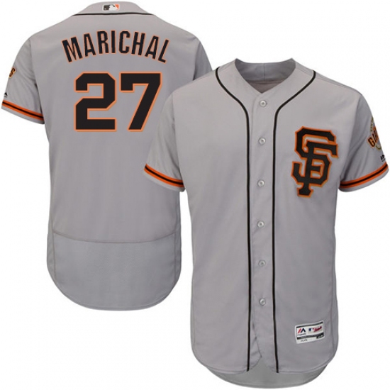 Men's Majestic San Francisco Giants 27 Juan Marichal Grey Alternate Flex Base Authentic Collection MLB Jersey