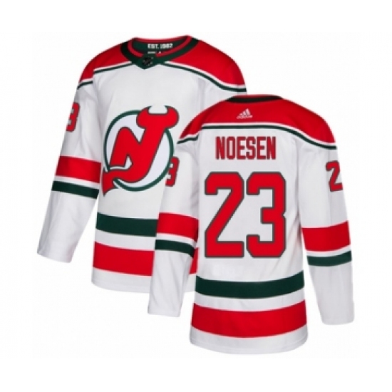 Men's Adidas New Jersey Devils 23 Stefan Noesen Authentic White Alternate NHL Jersey
