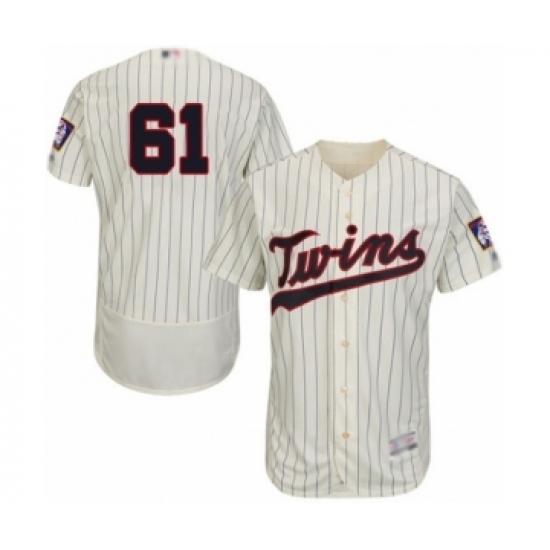Men's Minnesota Twins 61 Cody Stashak Authentic Cream Alternate Flex Base Authentic Collection Baseball Player Jersey