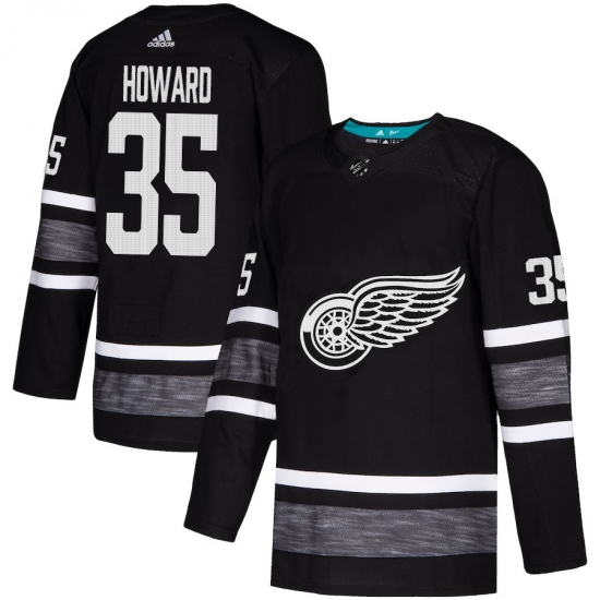 Men's Adidas Detroit Red Wings 35 Jimmy Howard Black 2019 All-Star Game Parley Authentic Stitched NHL Jersey