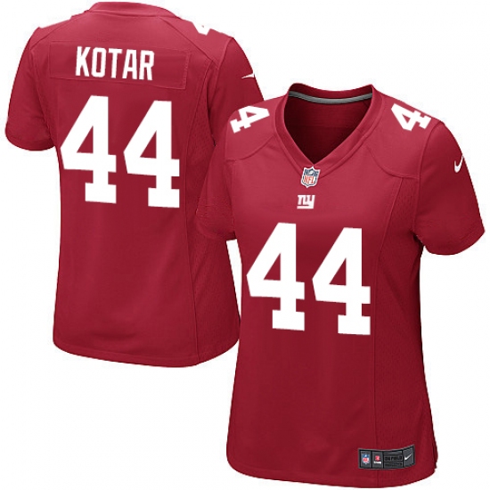 Women's Nike New York Giants 44 Doug Kotar Game Red Alternate NFL Jersey