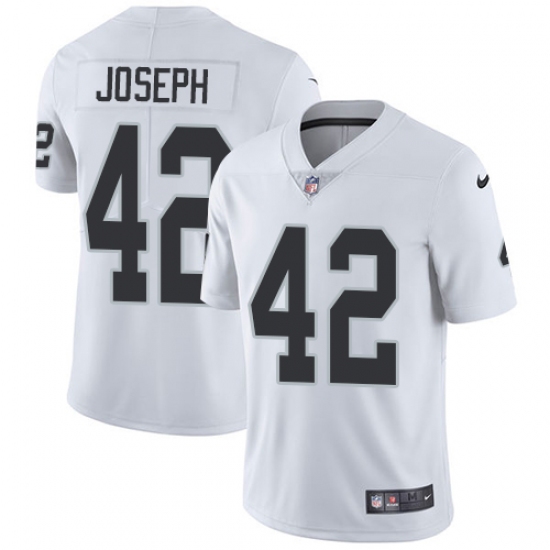 Men's Nike Oakland Raiders 42 Karl Joseph White Vapor Untouchable Limited Player NFL Jersey