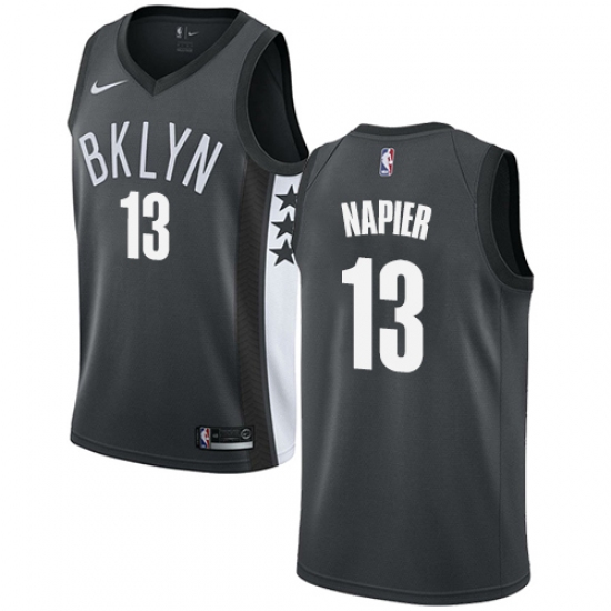 Men's Nike Brooklyn Nets 13 Shabazz Napier Swingman Gray NBA Jersey Statement Edition