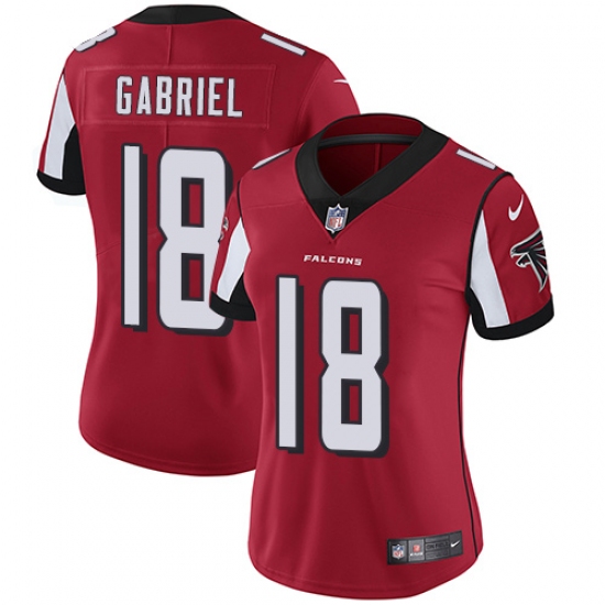 Women's Nike Atlanta Falcons 18 Taylor Gabriel Elite Red Team Color NFL Jersey