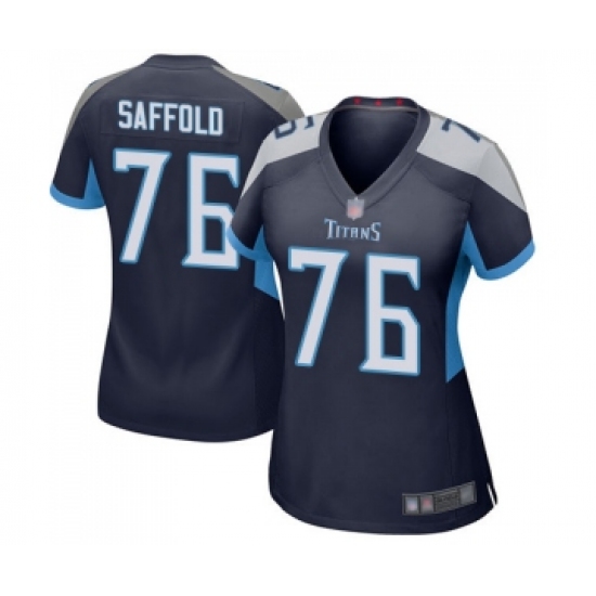 Women's Tennessee Titans 76 Rodger Saffold Game Navy Blue Team Color Football Jersey