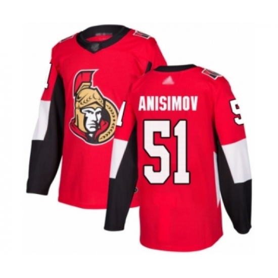 Youth Ottawa Senators 51 Artem Anisimov Authentic Red Home Hockey Jersey
