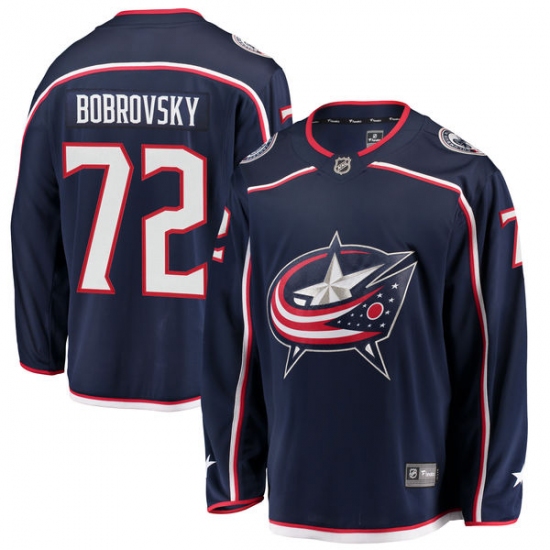 Youth Columbus Blue Jackets 72 Sergei Bobrovsky Fanatics Branded Navy Blue Home Breakaway NHL Jersey