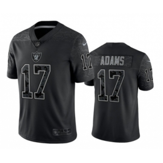 Men's Las Vegas Raiders 17 Davante Adams Black Reflective Limited Stitched Football Jersey